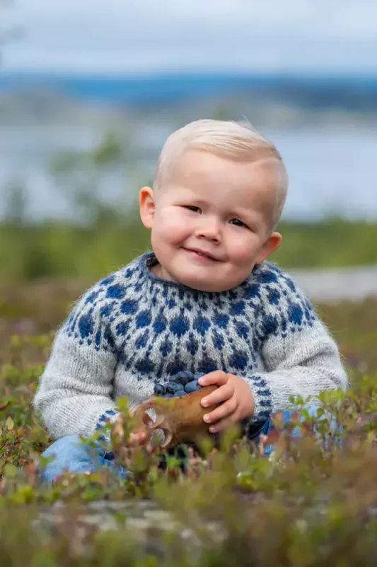 Blåbærgenser Mini av Sisu Knitwear - Oppskrift