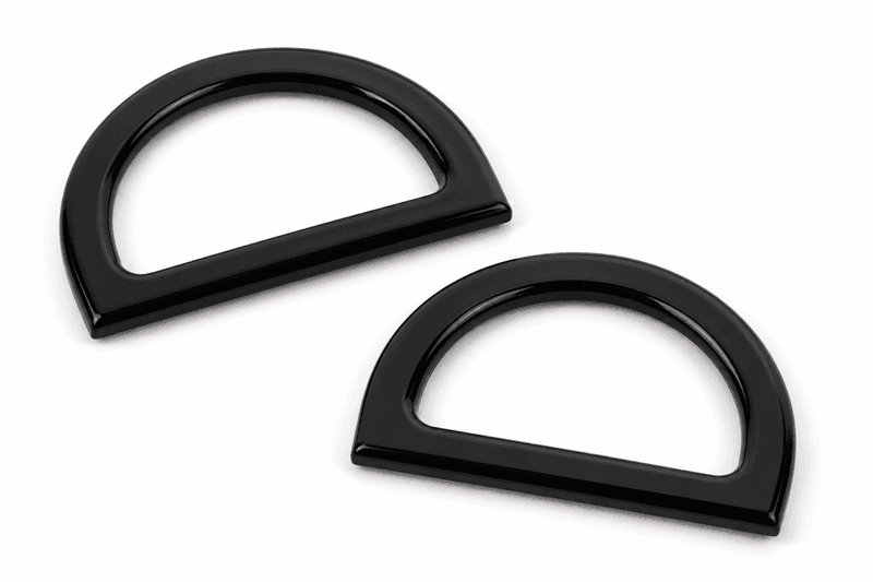 Veskehåndtak D-formet Sort – 12 x 8,5 cm