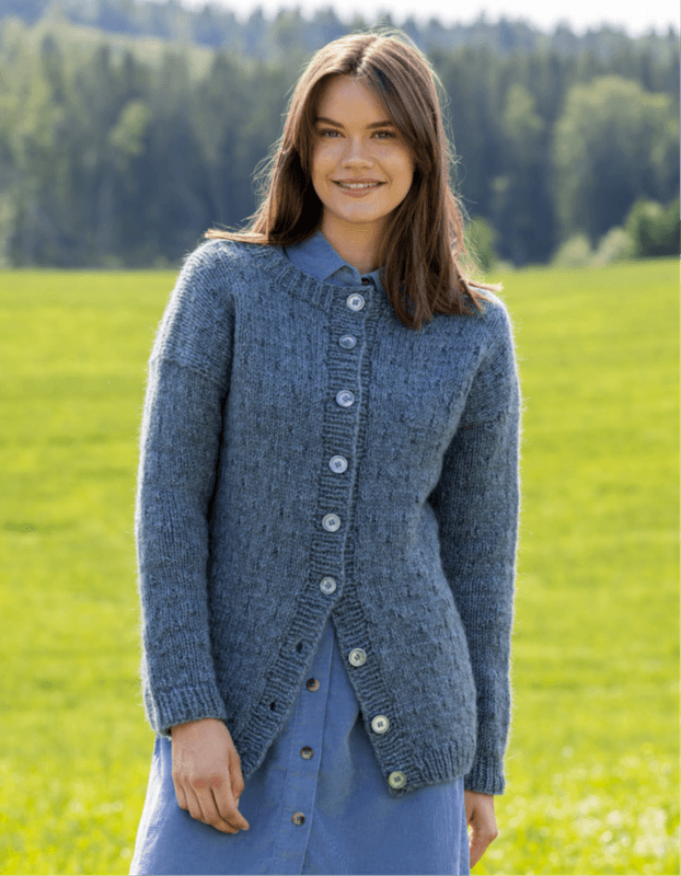 Heidi jakke i Blåne | Strikkepakke
